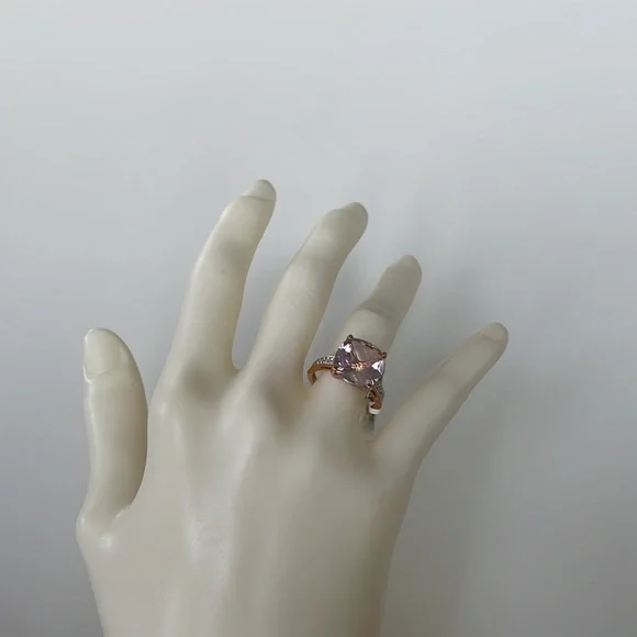 NWT Pink Amethyst/Diamond Rose Gold Ring Size 7 - Picture 9 of 16